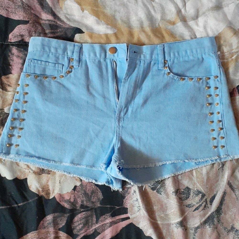 Studded Jean shorts